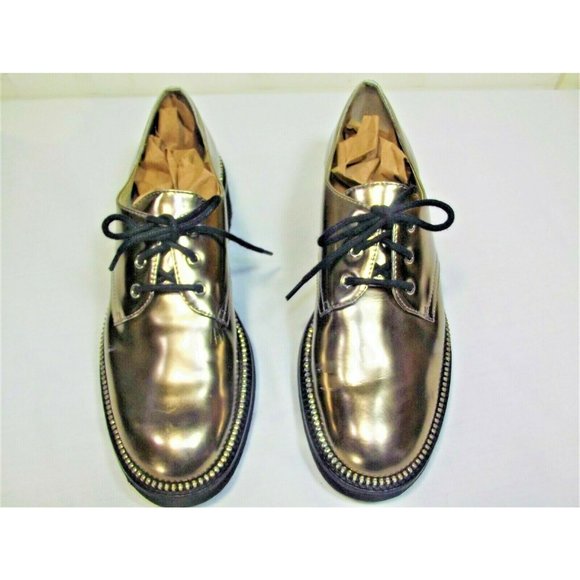 NWT WOMEN MICHAEL KORS VIVIA METALLIC GOLD LACEUP - Picture 1 of 8